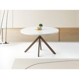 Ahşap Yuvarlak Açılır Büyüyen Yemek Mutfak Masası Parlak Beyaz 70 x 120 cm Sadece Masa Fiyatıdır