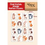 Ahşap Zeka Kartları Woodland Eşleştirme ve Hafıza Oyunu - Seçenek 1 - Açık Beyaz - Gri