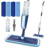 Ahşap Zemin Temizleme için Mikrofiber Islak Sprey Paspaslar Kuru Islak Toz Ahşap Zemin Paspası, 4 Yıkanabilir Paspas Pedli Yedekler ve 410ml Doldurulabilir Şişe Ev Mutfak Laminat Seramik Vinil Karo