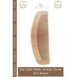 #Ahşaptarak Kaliteli Doğal Kayın Ağacı Antistatik Ergonomik Saç Seti Oval Ahşap Tarak 12'Li Paket