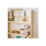 Ahsel Ahşap Montessori Çocuk Odası Mobilyası Doğal Çam Ağacı Montessori Çocuk Odası Anaokulu Anasınıfı Etkinlik Duvar Rafı, Montessori Kitaplığı