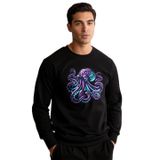 Ahtapot Unisex Sweatshirt (50, Siyah, M)