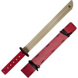 Ahtek Ahşap Japon Samuray Ninja Katana Kılıcı Kırmızı Oyuncak