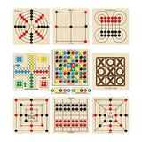 Ahtek Ahşap Oyun Seti 9 Lu, Atla Topla+Kızma Birader+Dama+3 Taş+9 Taş+12 Taş+Bihar+Surakarta+Tic-Tac-Toe