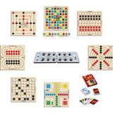 Ahtek Ahşap Oyun Seti 9lu Bihar+ Surakarta+mangala+9 Taş+dama + Atla Topla + Kızma Birader + Reversi + Uno