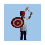 Ahtek Ahşap Oyuncak Seti 3'lü, Kaptan Türkiye Maskesi, Kalkanı ve Ahşap Tor (Thor) Çekici