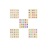 Ahtek Ahşap Yapboz Zeka Kartları Eşleştirme Oyunu Hafıza Kartı Puzzle 5 Li Set