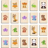 Ahtek Ahşap Yapboz Zeka Kartları Eşleştirme Oyunu Hafıza Kartı Puzzle (sevimli Vahşi Hayvanlar)
