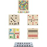 Ahtek Ahşap Zeka Oyun Seti 6 Lı, Mangala + 9 Taş + Dama + Atla Topla + Kızma Birader ve Reversi