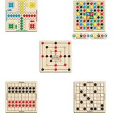 Ahtek Ahşap Zeka ve Strateji Oyun Seti 5 Li, 9 Taş + Dama + Atla Topla + Kızma Birader ve Reverse (Reversi) oyunu