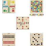 Ahtek Ahşap Zeka Ve Strateji Oyun Seti 5 Li, 9 Taş + Dama + Atla Topla + Kızma Birader Ve Reversi
