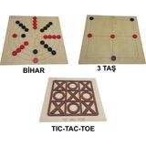 Ahtek Eğitici Ahşap Tic-Tac-Toe 3 Taş ve Bihar Akıl Zeka ve Strateji Oyunu