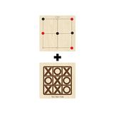 Ahtek ETİCSET204 Ahşap Tic-Tac-Toe ve 3 Taş Akıl Zeka Strateji ve Beceri Oyunları Seti