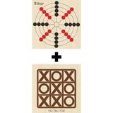 Ahtek ETİCSET211 Ahşap Tic-Tac-Toe ve Bihar Akıl Zeka Strateji ve Beceri Oyunları Seti