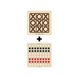 Ahtek ETİCSET214 Ahşap Dama ve Tic-Tac-Toe Akıl Zeka Strateji ve Beceri Oyunları Seti