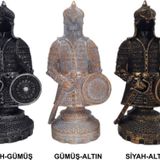 Ahtek Üçlü Biblo Seti, Ayetel Kürsi Ve Cevşen Yazılı Osmanlı Zırh Biblo
