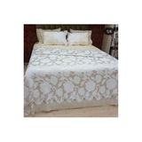 Ahu Lüks Güpürlü Polyester Pamuk Kumaş Bej Pike Takımı 6 Parça 45