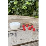 Ahududu Sekizli Mum Kalıbı (Silikon) (1,4 x 1,4 x 1,5 cm) (Küçük Süsleme Kalıbı) 1 Adet