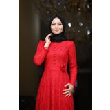 Ahunisa 5646 Kırmızı Henna Abiye