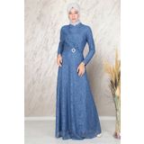 Ahunisa 6525 İndigo Tanem Abiye