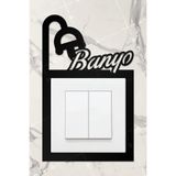 Ahwall Ahşap Priz Çerçevesi Banyo Temalı
