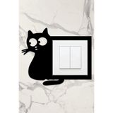 Ahwall Ahşap Priz Çerçevesi Kedi Temalı, 18 x 15