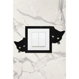 Ahwall Ahşap Priz Çerçevesi Kedi Temalı, 21 x 11