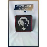 AHWALL AHWPTCH00007 Bozkurt Ay Yıldız Temalı Yeni Nesil 3D Baskı Arkası Cırtlı Patch/peç/arma
