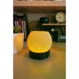 AHWALL AHWTEA004 Minimal 1 Adet Tealight Pilli Örgü Dokulu Lamba, Led Işıklı Mumluk, Mini Abajur