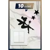 AHWALL AHWTPRZ001 Ahşap Priz Çerçevesi Peri Temalı 10 Adet Set