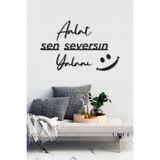 Ahwall Anlat Sen Seversin Yalanı Yazılı Dekoratif Ahşap Tablo