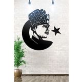 Ahwall Atatürk Ve Bayrak Figürlü Dekoratif Ahşap Tablo