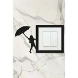 AHWALL AW80030 Ahşap Priz Çerçevesi Şemsiyeli Kız Çocuğu Temalı