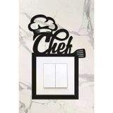AHWALL AW80041 Ahşap Priz Çerçevesi Chef Temalı