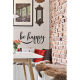 Ahwall Be Happy Yazılı Dekoratif Ahşap Tablo