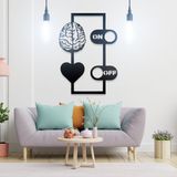 Ahwall Beyin & Kalp, On/Off Figürlü Dekoratif Ahşap Tablo