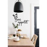 Ahwall Bon Appetit Yazılı Dekoratif Ahşap Tablo