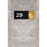 Ahwall Dekoratif Aynalı Kapı Numarası Pleksi No: 29, Gold - Siyah