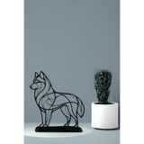 Ahwall Geometrik Serisi Premium Husky Köpek Dekoratif Biblo & Figür Masaüstü Stantlı