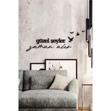Ahwall Güzel Şeyler Zaman Alır Yazılı Dekoratif Ahşap Tablo, 80 x 28
