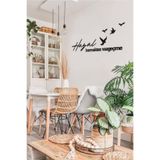 Ahwall Hayal Kurmaktan Vazgeçme Yazılı Dekoratif Ahşap Tablo