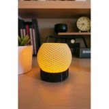 AHWALL Minimal 1 adet Tealight Pilli Örgü Dokulu Lamba, LED Işıklı Mumluk, Mini Abajur