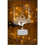 Ahwall Motifli Cami Temalı 3D Dekoratif Led Lamba