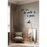 Ahwall The World Is Yours Yazılı Dekoratif Ahşap Tablo
