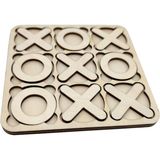 Ahwall Tic Tac Toe Oyunu Ahşap Mdf Xox Oyunu Zeka Geliştirici Oyuncak - Ahşap Desenli
