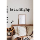 Ahwall We Love This Live Yazılı Dekoratif Ahşap Tablo - 50 x 70 cm - Renkli