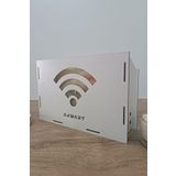 AHWART Dekoratif Ahşap Modem Saklama Kutusu Modem Rafı