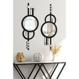 AHWART Geometrik Asimetrik Aynalı Pleksi Mdf Tablo 2'li Set