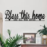 AHYS Bless This Home Duvar Dekoru Ev Dekoru için Siyah Metal Tabelalar Duvar Ferforje Duvar Dekoru Metal Duvar Sanatı Kesim Plak Süslemeleri Çiftlik Evi Oturma Odası Mutfak Yemek Odası Yatak Odası için -16,5 x 10,10 cm