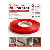 Ahzen Cam Çift Taraflı Şeffaf Silikon Bant Ayna Cam Metal Montaj Bandı 33 Metre